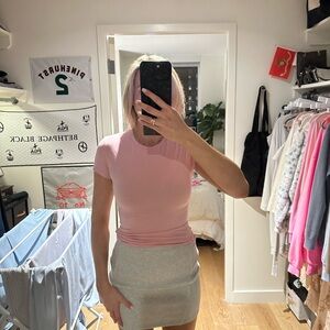 Women's Pink Short-Sleeve Crewneck Top